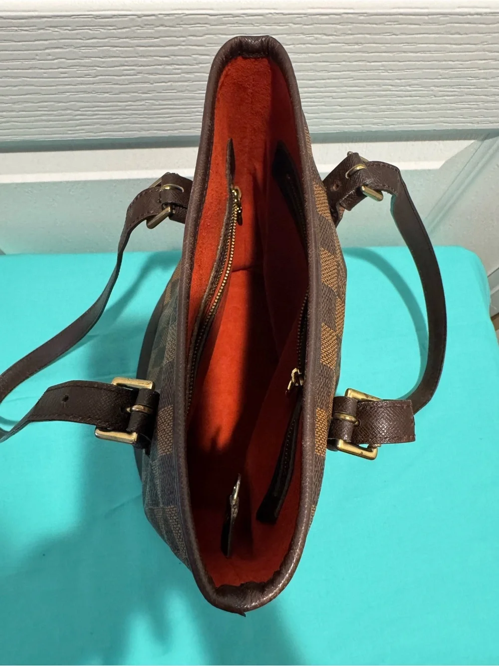 Louis Vuitton Damier Ebene Brown Canvas Bucket Tote